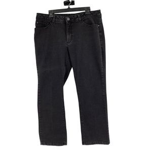 Women’s Lee Perfect Fit Black Jeans Size 18 x 28 0303 Straight Leg Short Crop